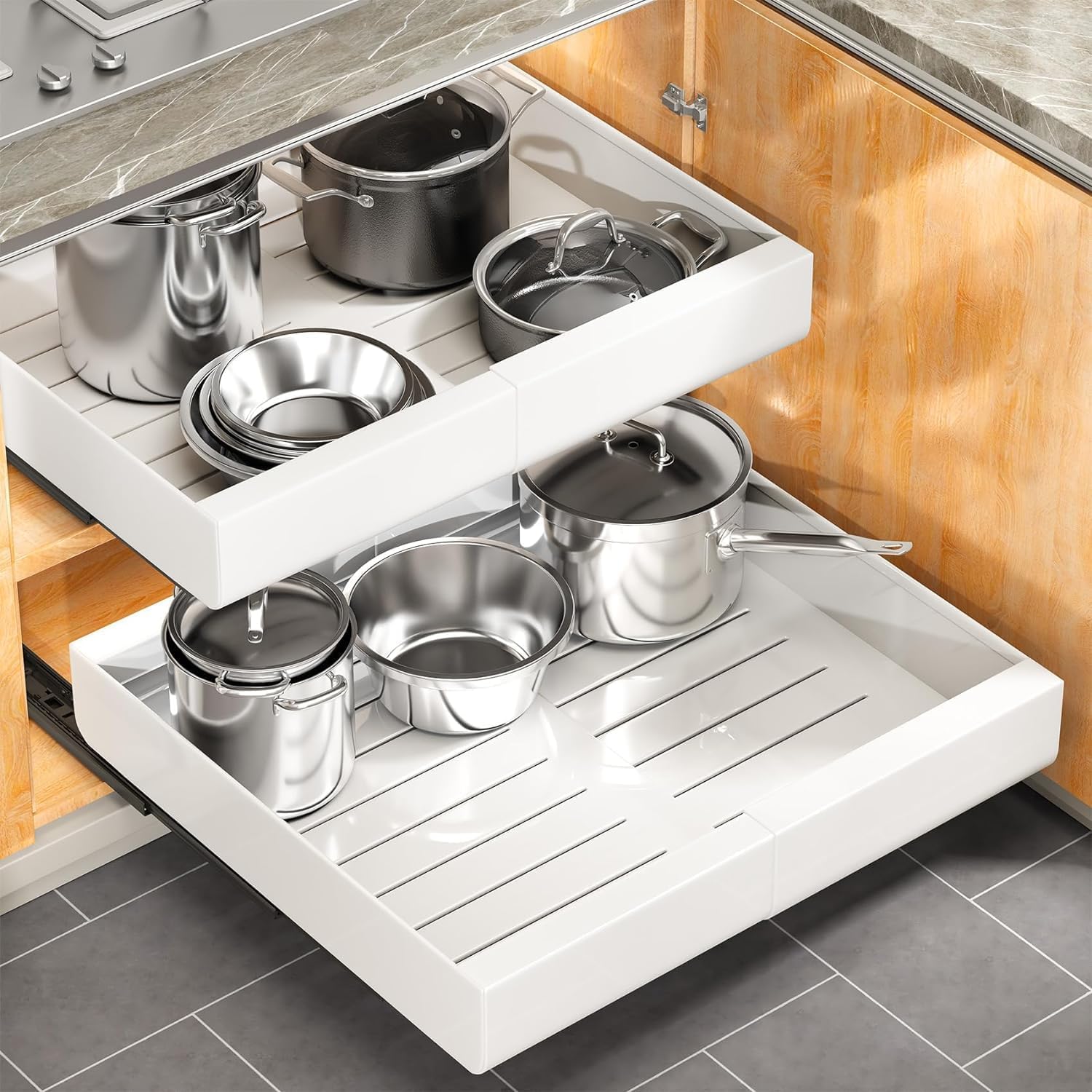 Pull ‘N Slide Expandable Cabinet Organizer