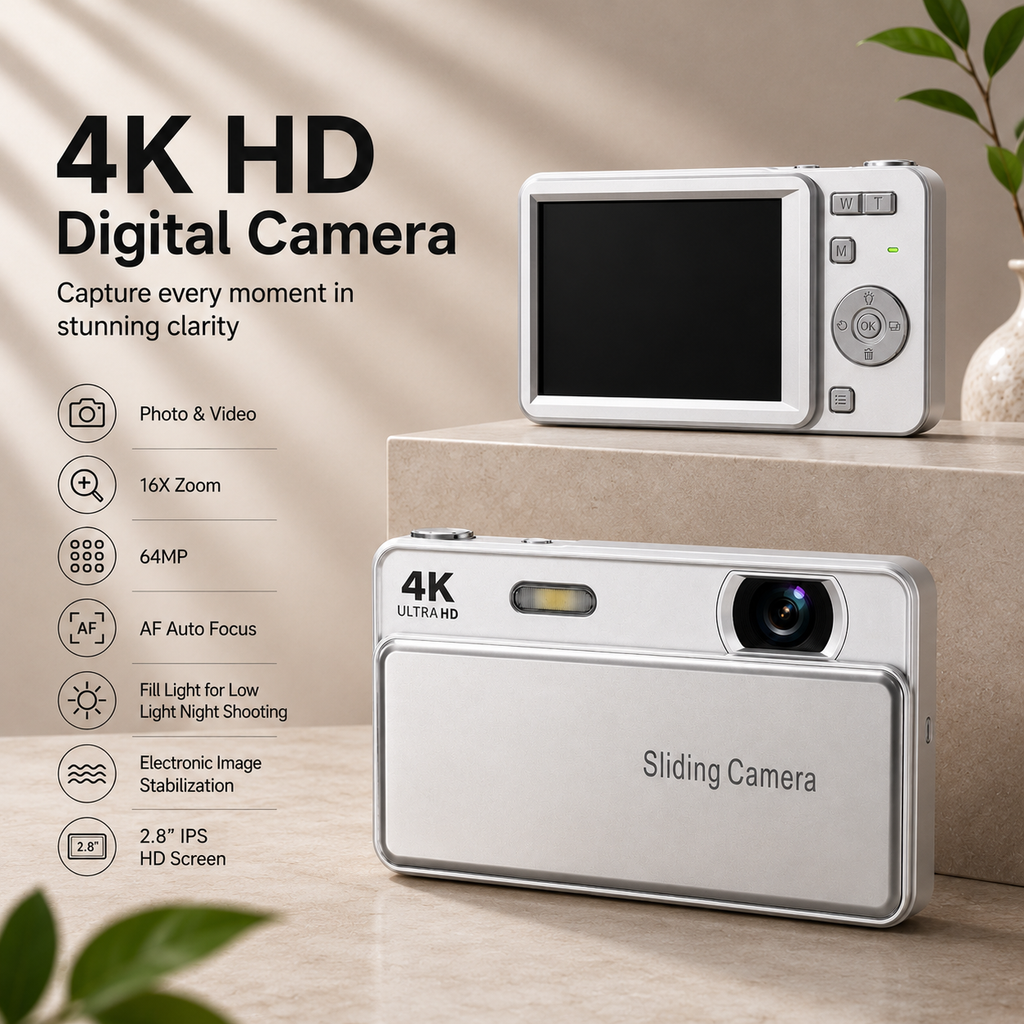 4K Ultra HD Sliding Digital Camera