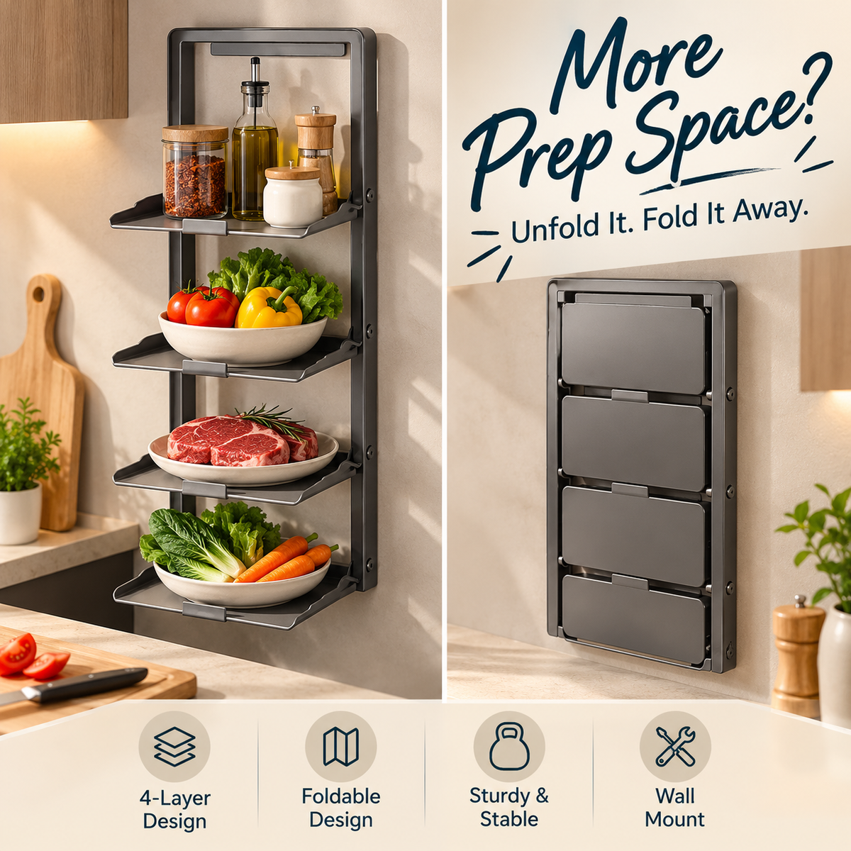PrepFold Kitchen Rack