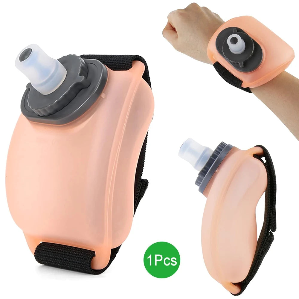 1PCS Wrist Water Bottle, Wearable HandsFree Silicone 200 ml Running Water Bottle,  Portable Cycling Marathon Rock Climbing Sport