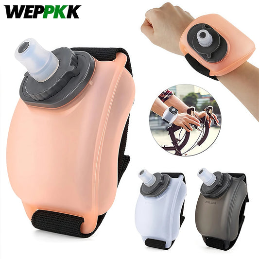 1PCS Wrist Water Bottle, Wearable HandsFree Silicone 200 ml Running Water Bottle,  Portable Cycling Marathon Rock Climbing Sport